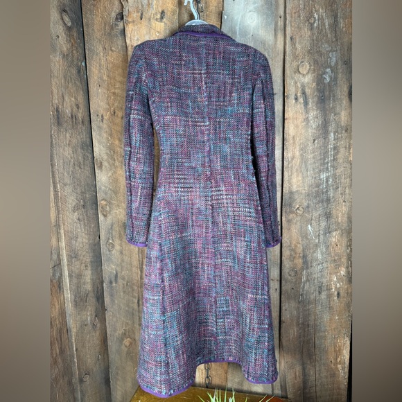 Philosophy di Alberta Ferretti Purple Tweed Coat - Size 4 - Picture 4 of 15